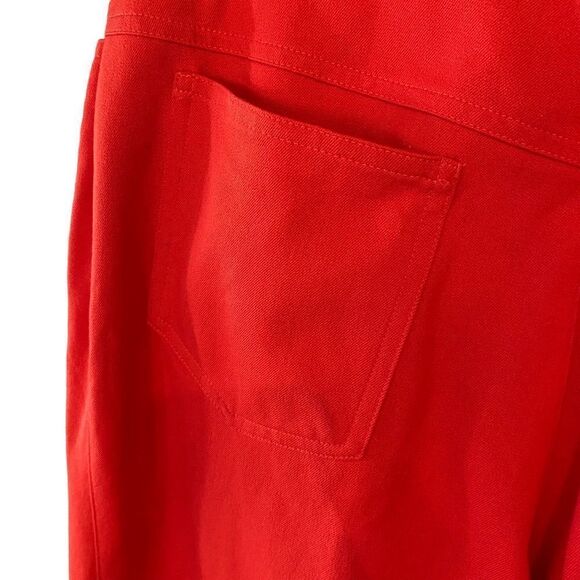 St. John Sz 6 Red Cotton Spandex High Waisted Classic Resort Wear Pants - Picture 4 of 8
